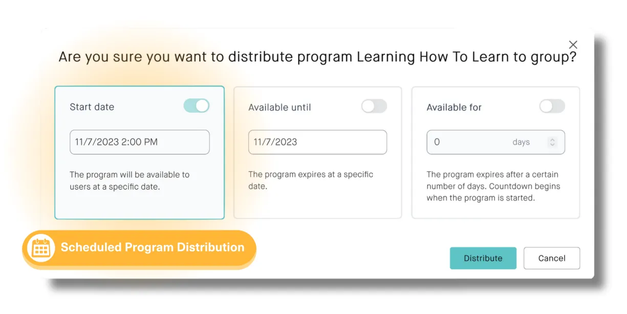 New Feature: Scheduled Program Distribution
